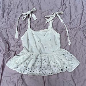 White flowy baby doll top